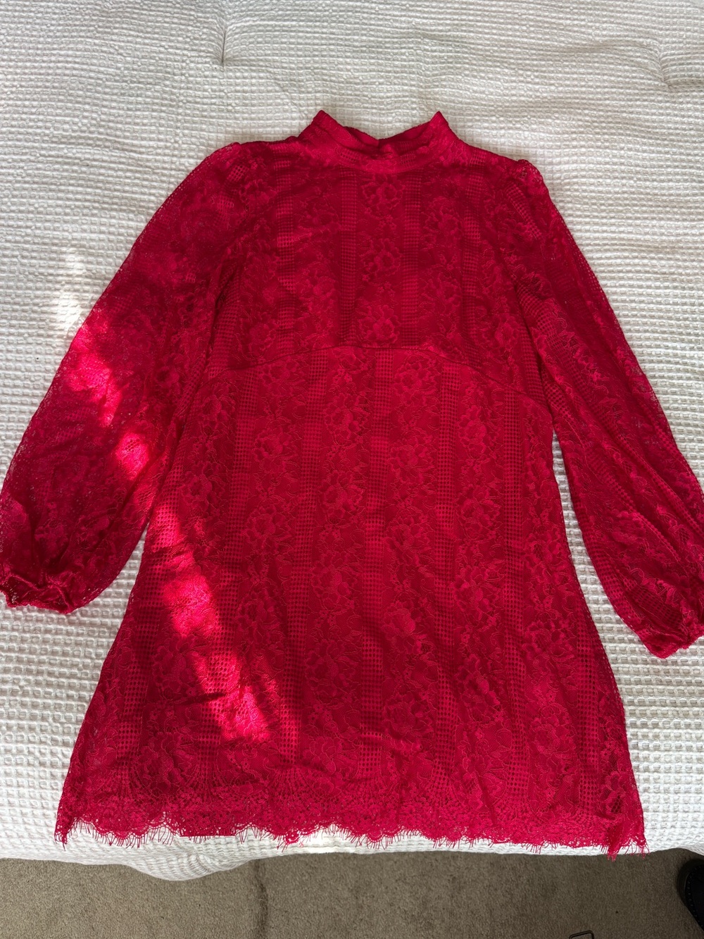 NWT Maeve by Anthropologie Open-Back Lace Mini Dress – Raspberry | Size 14 ❤️✨